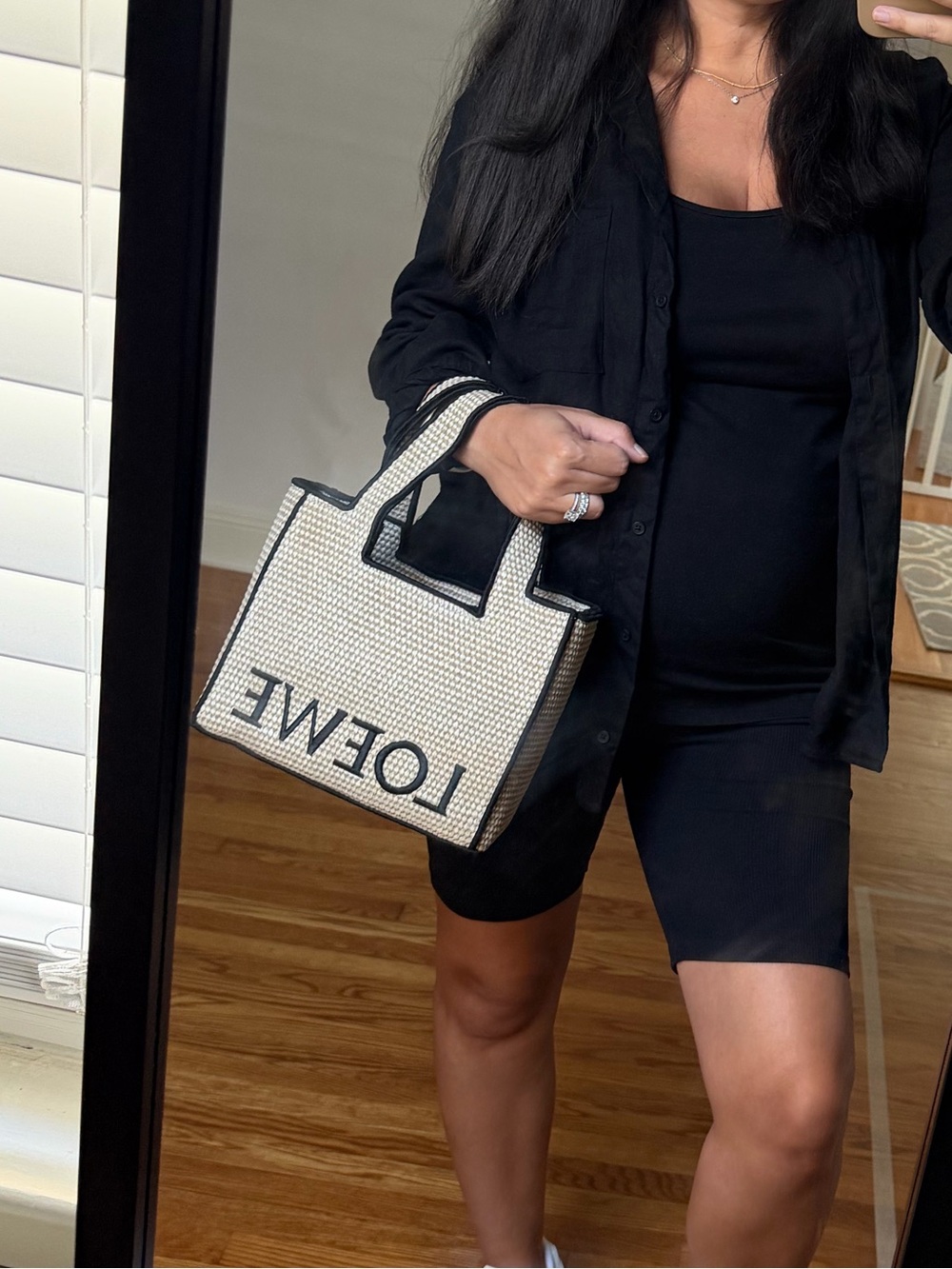 Beige Tote with Black Trim and Logo NWT - Picture 6 of 6